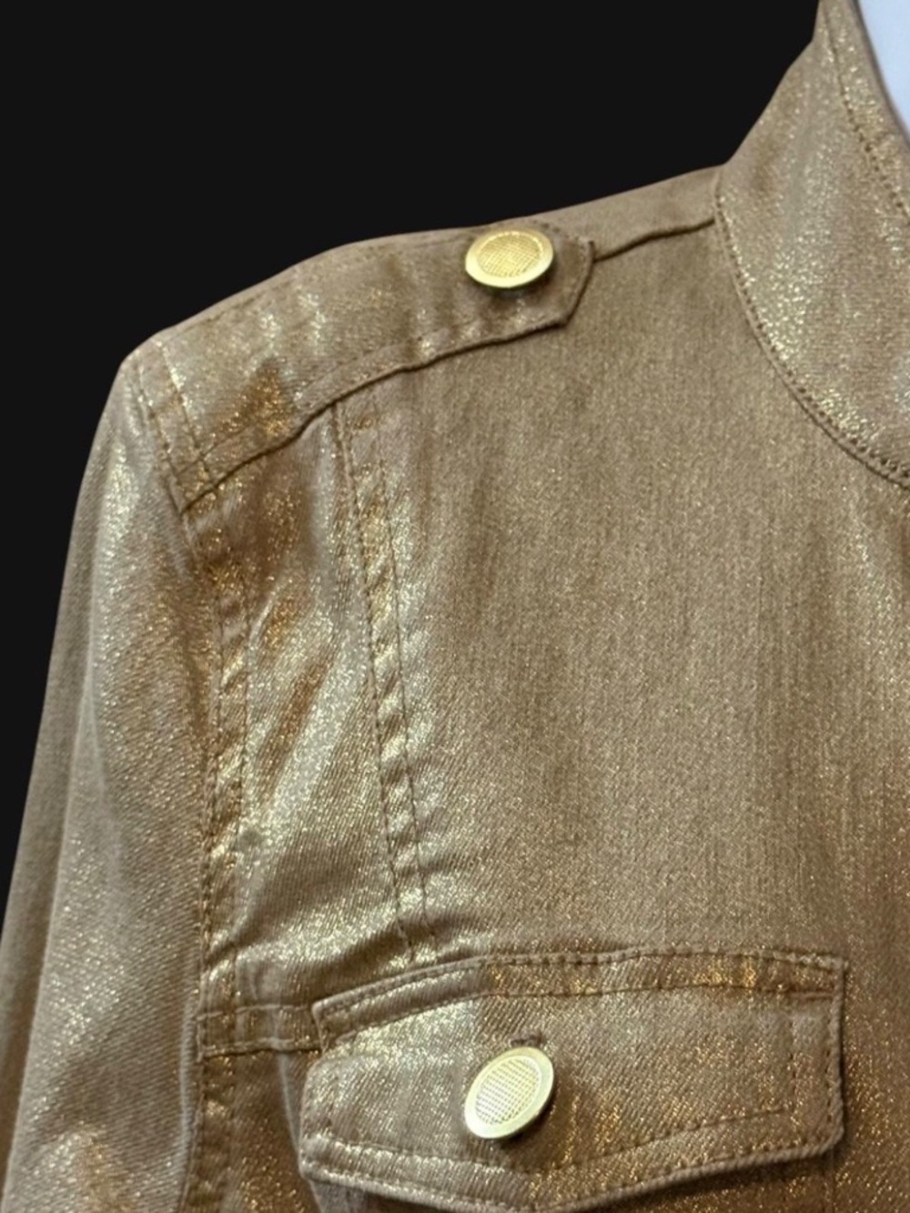 Chico's Platinum Denim Jacket (1 - S/M) - Picture 7 of 9